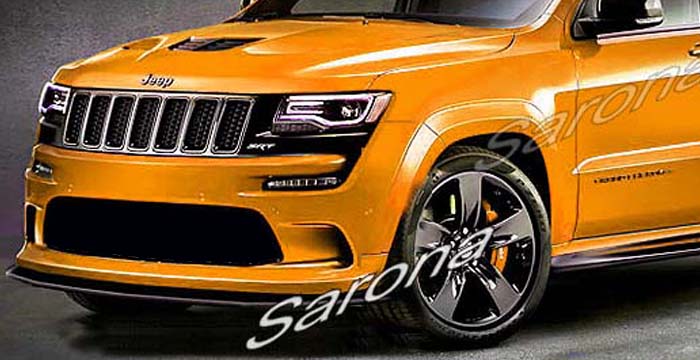Custom Jeep Grand Cherokee  SUV/SAV/Crossover Front Add-on Lip (2014 - 2016) - $290.00 (Part #JP-002-FA)